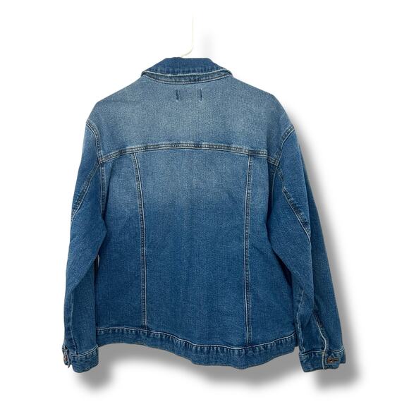 NEW Regeneration Jean Jacket Medium Oversized Boxy Fit Distressed Denim Coat - Picture 7 of 7